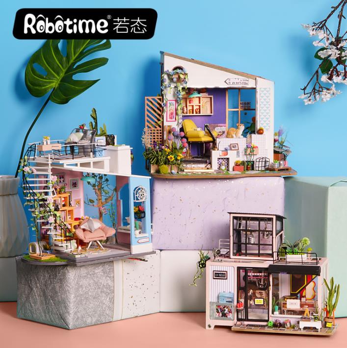 Robotime-DG12-Doras-Loft-DIY-Doll-House-272322CM-With-Miniature-Furniture-Gift-Decor-Collection-1426637-1