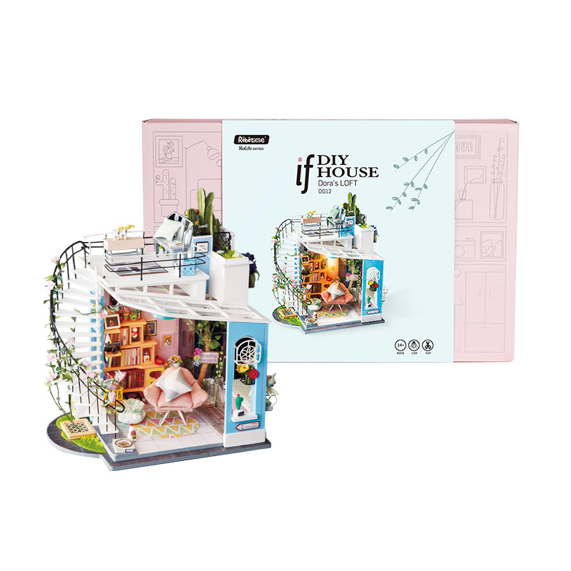 Robotime-DG12-Doras-Loft-DIY-Doll-House-272322CM-With-Miniature-Furniture-Gift-Decor-Collection-1426637-6