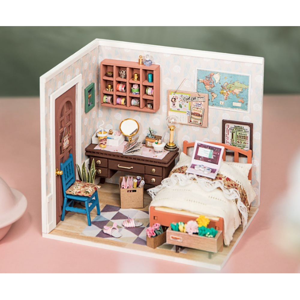 Robotime-DGM08-DIY-Doll-House-Handmade-Wooden-Assembly-Model-Anne-Bedroom-Theme-Doll-House-With-Furn-1710768-1