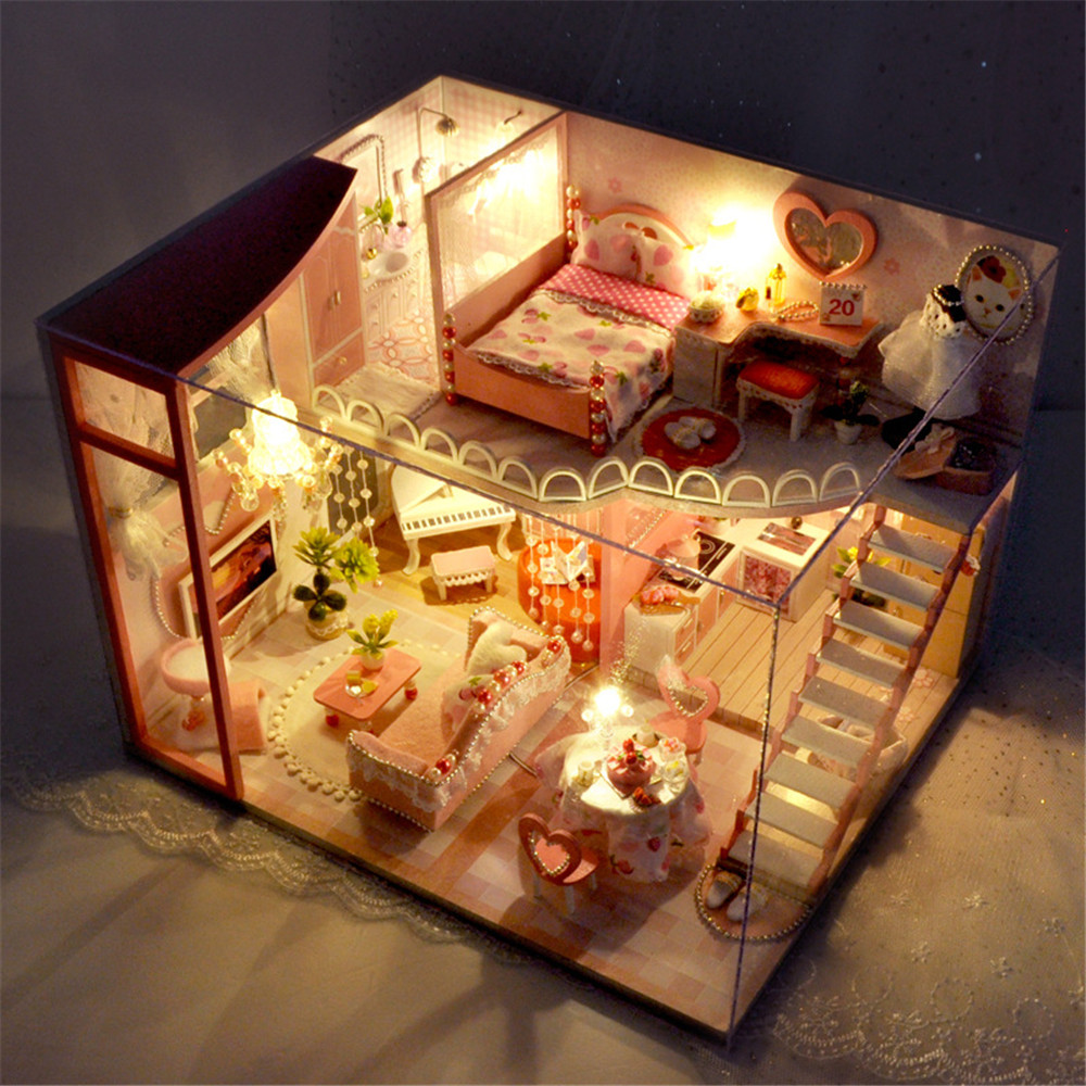 TIANYU-TC40-Dream-Loft-Edition-DIY-Doll-House-Hand-Assembled-Model-Creative-Gift-With-Dust-Cover-1782578-1