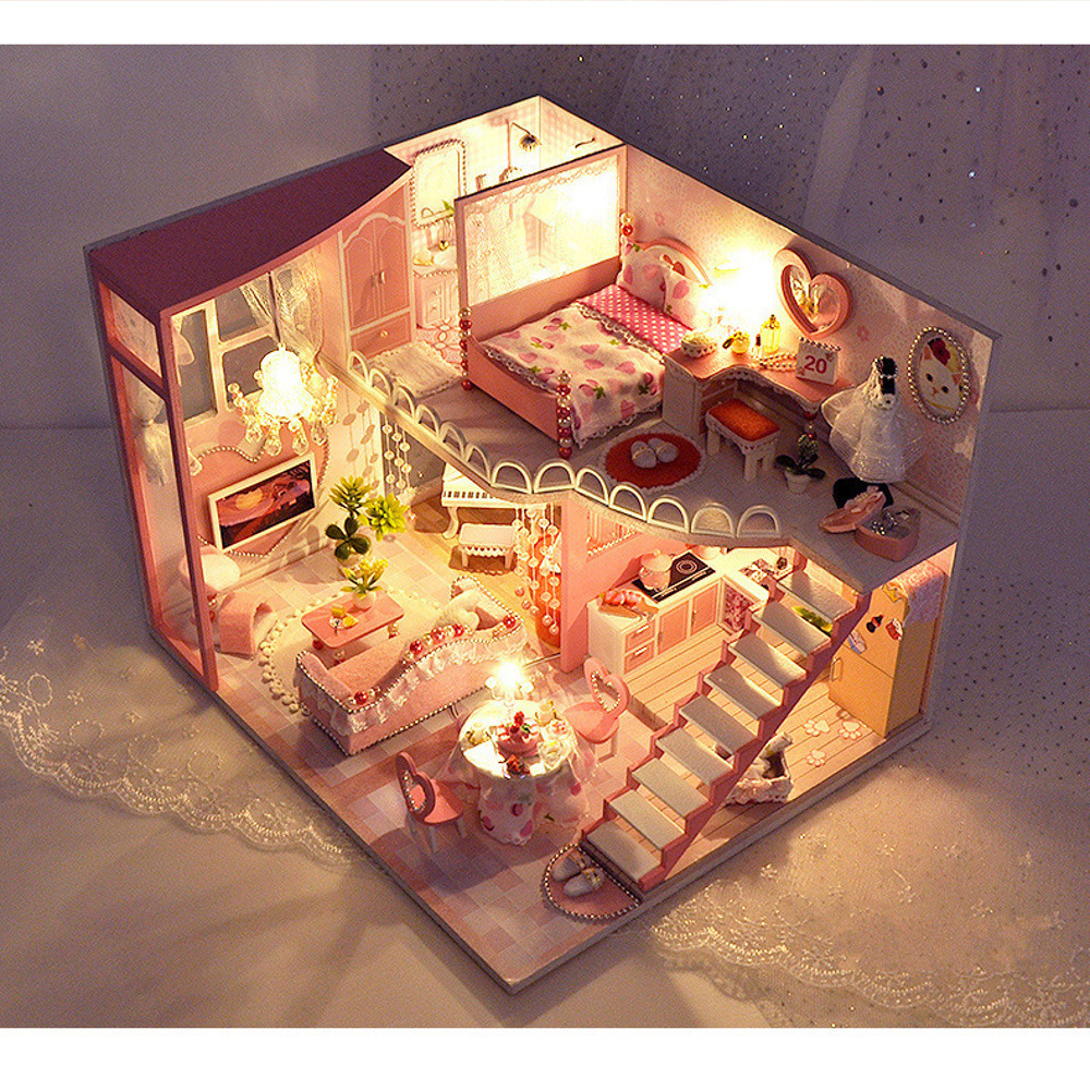 TIANYU-TC40-Dream-Loft-Edition-DIY-Doll-House-Hand-Assembled-Model-Creative-Gift-With-Dust-Cover-1782578-2
