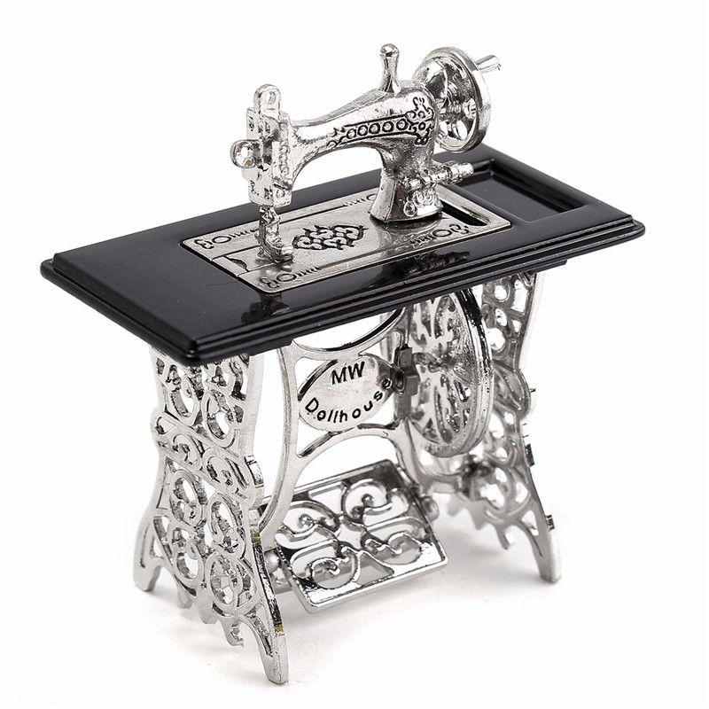 Vintage-Miniature-Dollhouse-Furniture-Sewing-Machine-Furniture-Table-Metal-Home-Decoration-1251417-5