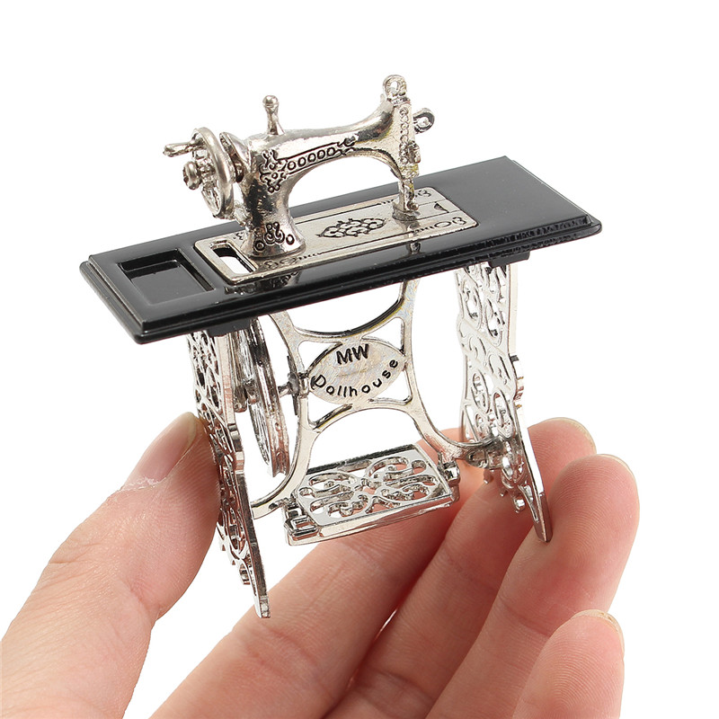 Vintage-Miniature-Dollhouse-Furniture-Sewing-Machine-Furniture-Table-Metal-Home-Decoration-1251417-6