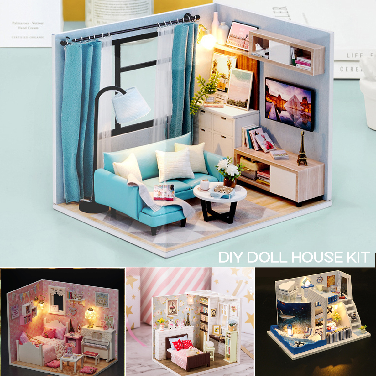 Wooden-3D-DIY-Handmade-Assemble-Doll-House-Miniature-Kit-with-Furniture-LED-Light-Education-Toy-for--1731374-2