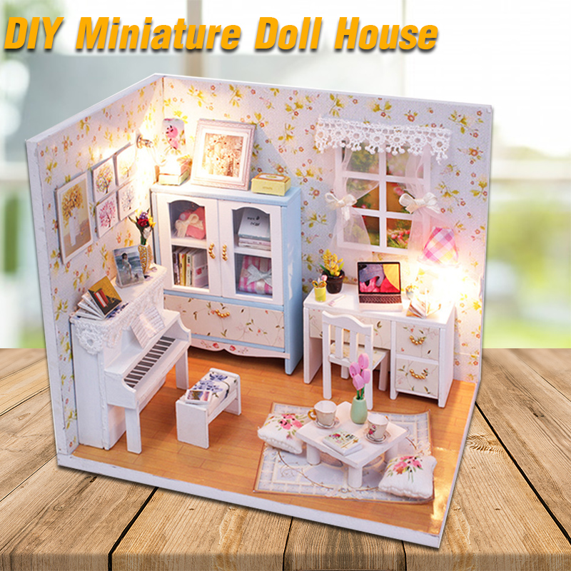Wooden-DIY-Handmade-Assemble-Miniature-Doll-House-Kit-Toy-with-LED-Light-Dust-Cover-for-Gift-Collect-1730580-2