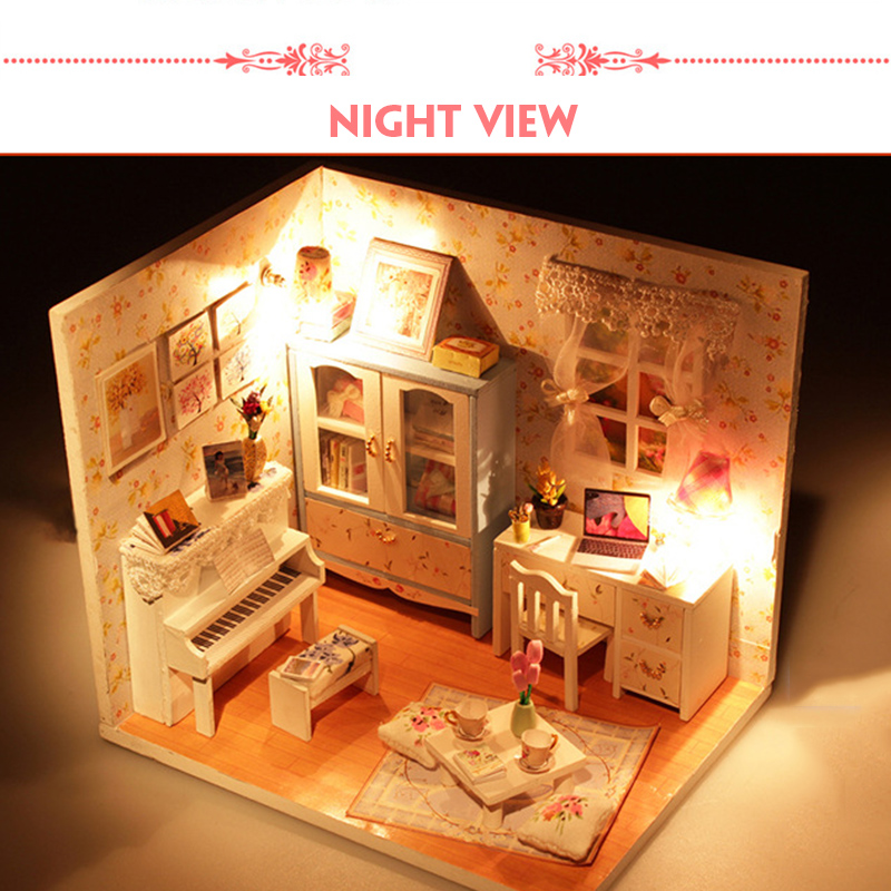 Wooden-DIY-Handmade-Assemble-Miniature-Doll-House-Kit-Toy-with-LED-Light-Dust-Cover-for-Gift-Collect-1730580-6