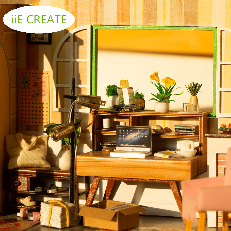 iiecreate-H-001-DIY-Doll-House-Gothenburg-Studio-With-Furniture-Music-Light-Cover-3012162CM-Gift-1427672-8