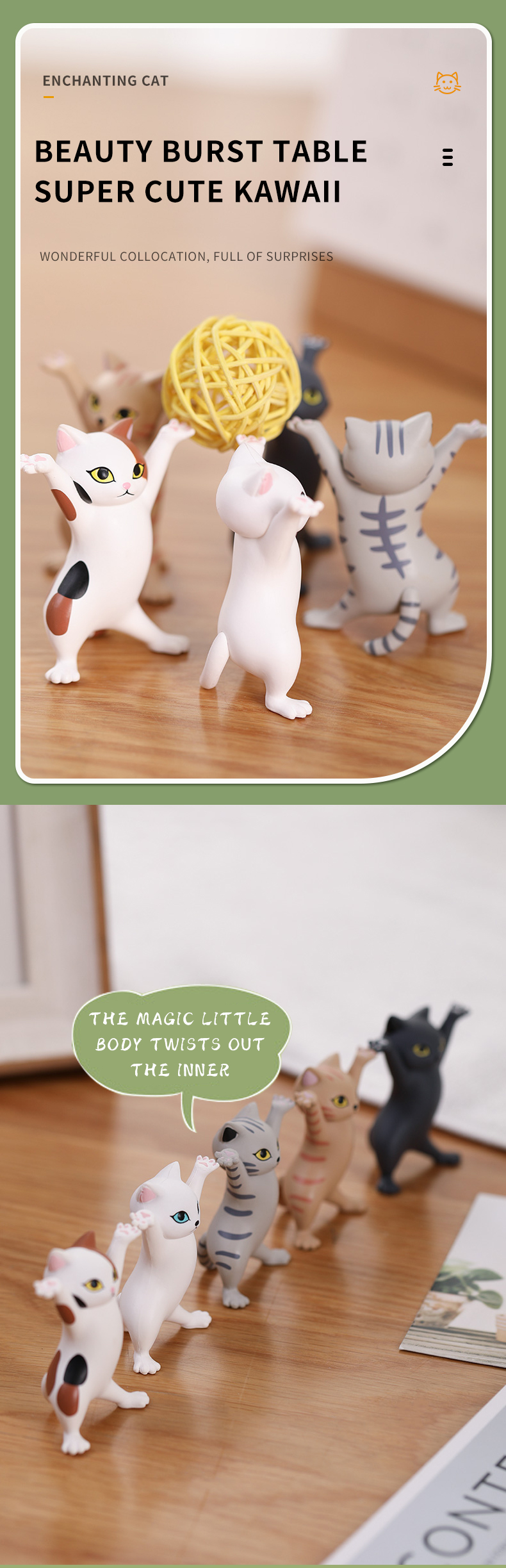 1-PC-Cartoon-Dancing-Cat-Figure-Doll-Figurines-Handmade-Enchanting-Kittens-Toy-for-Office-Pen-Holder-1838450-2