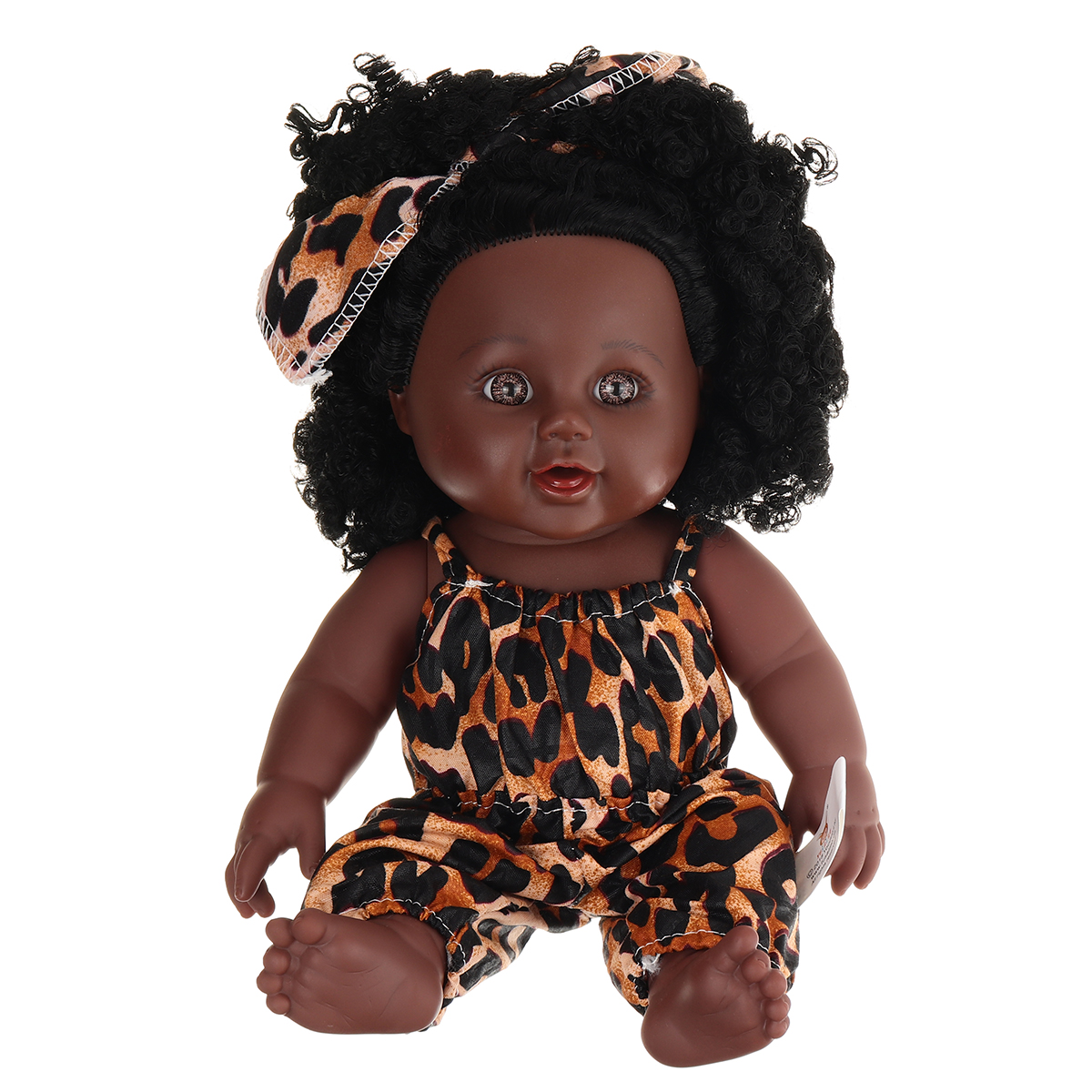 12Inch-Simulation-Soft-Silicone-Vinyl-PVC-Black-Baby-Fashion-Doll-Rotate-360deg-African-Girl-Perfect-1734367-2