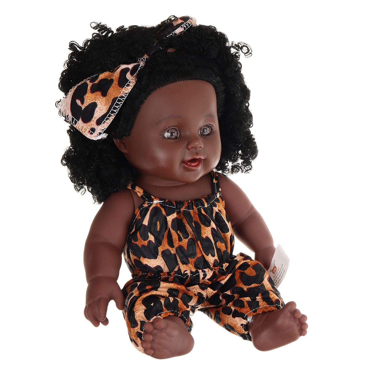 12Inch-Simulation-Soft-Silicone-Vinyl-PVC-Black-Baby-Fashion-Doll-Rotate-360deg-African-Girl-Perfect-1734367-3