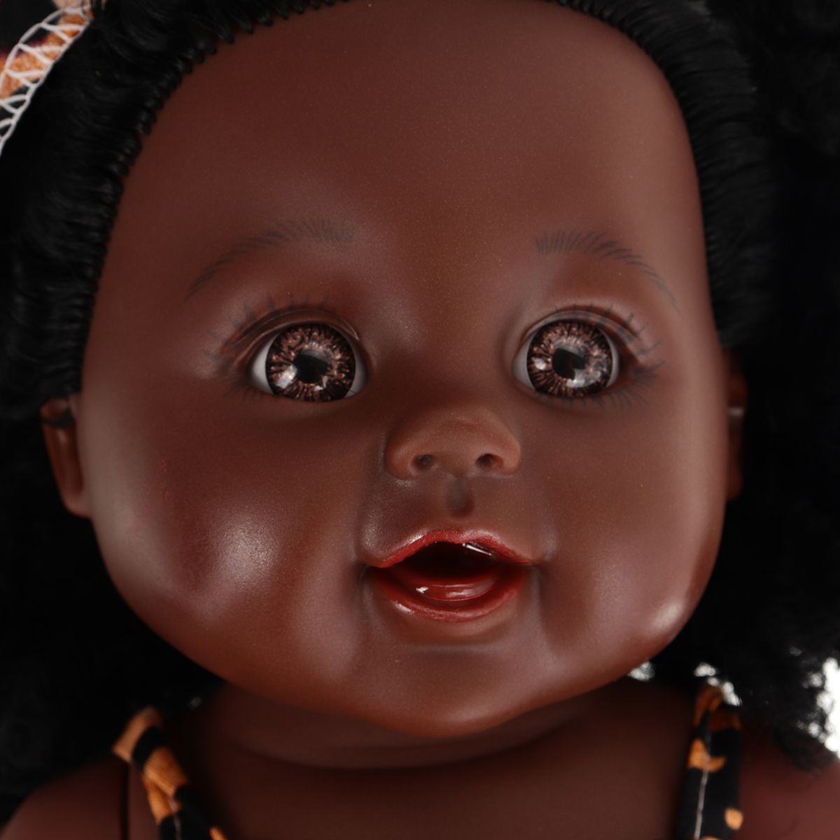 12Inch-Simulation-Soft-Silicone-Vinyl-PVC-Black-Baby-Fashion-Doll-Rotate-360deg-African-Girl-Perfect-1734367-6
