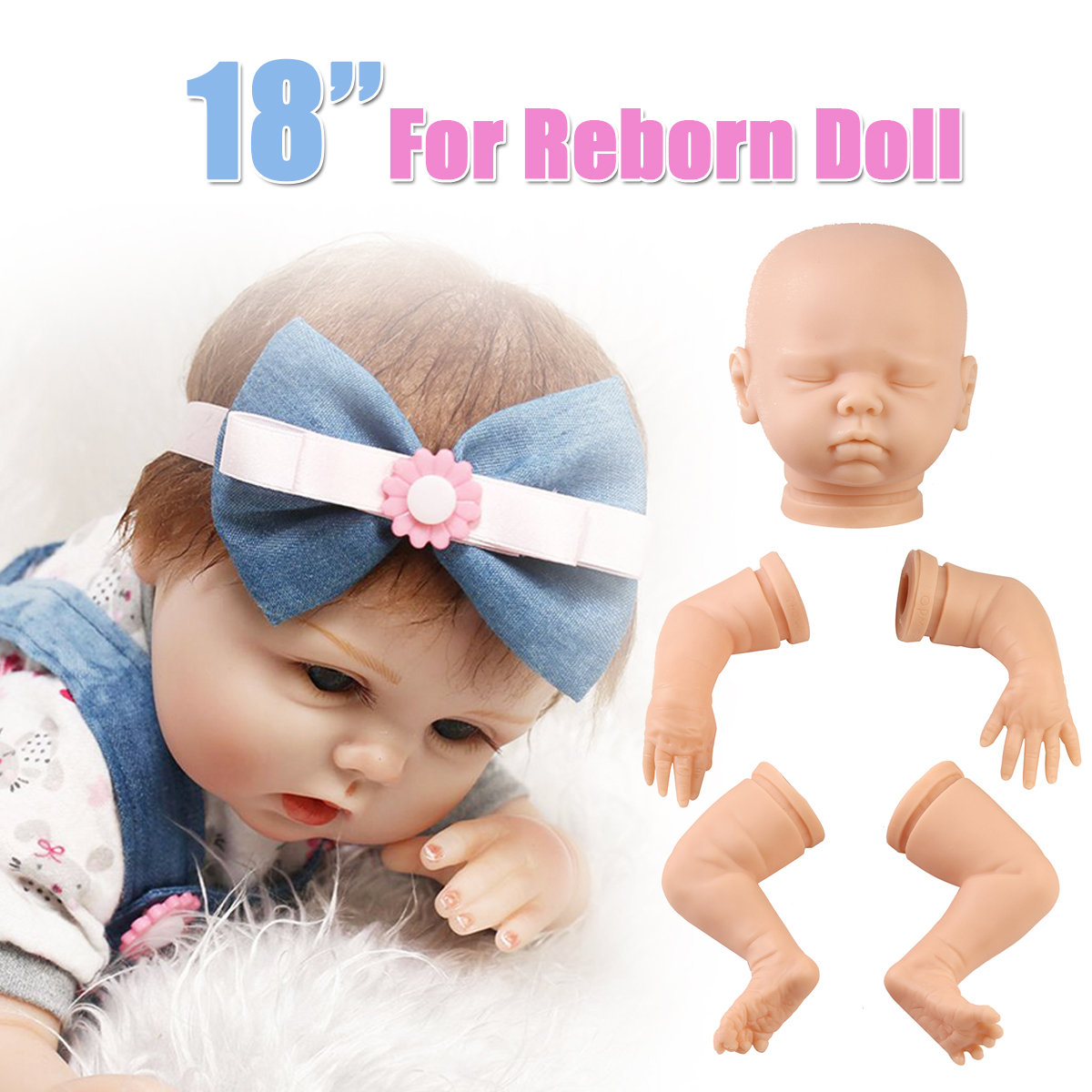 18quot-Reborn-Dolls-Kit-Doll-Accessories-Hands-Feet-Head-Parts-1400089-1