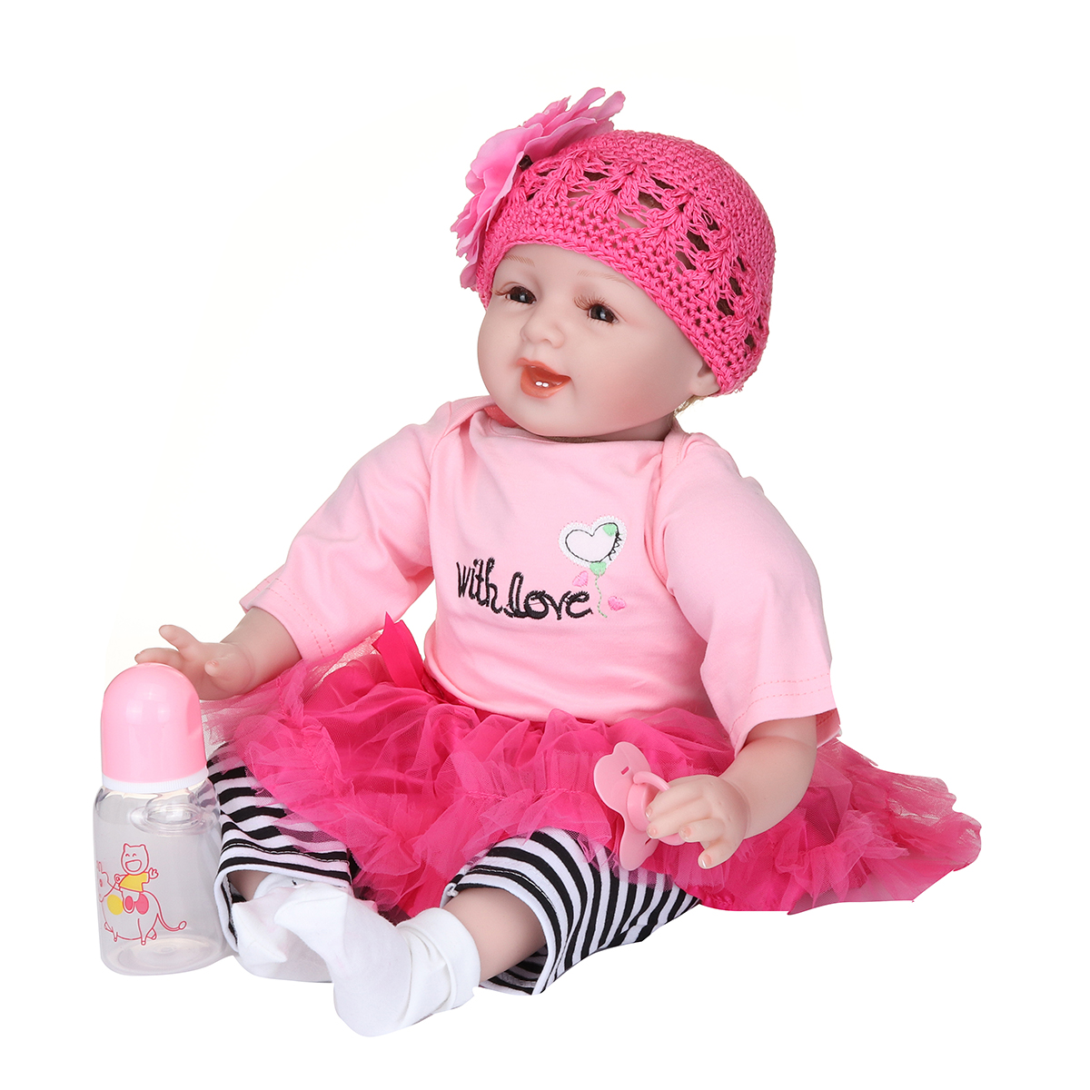 22inch-Silicone-Reborn-Baby-Dolls-Girl-Lifelike-Baby-Newborn-Doll-Handmade-Gift-1260064-3