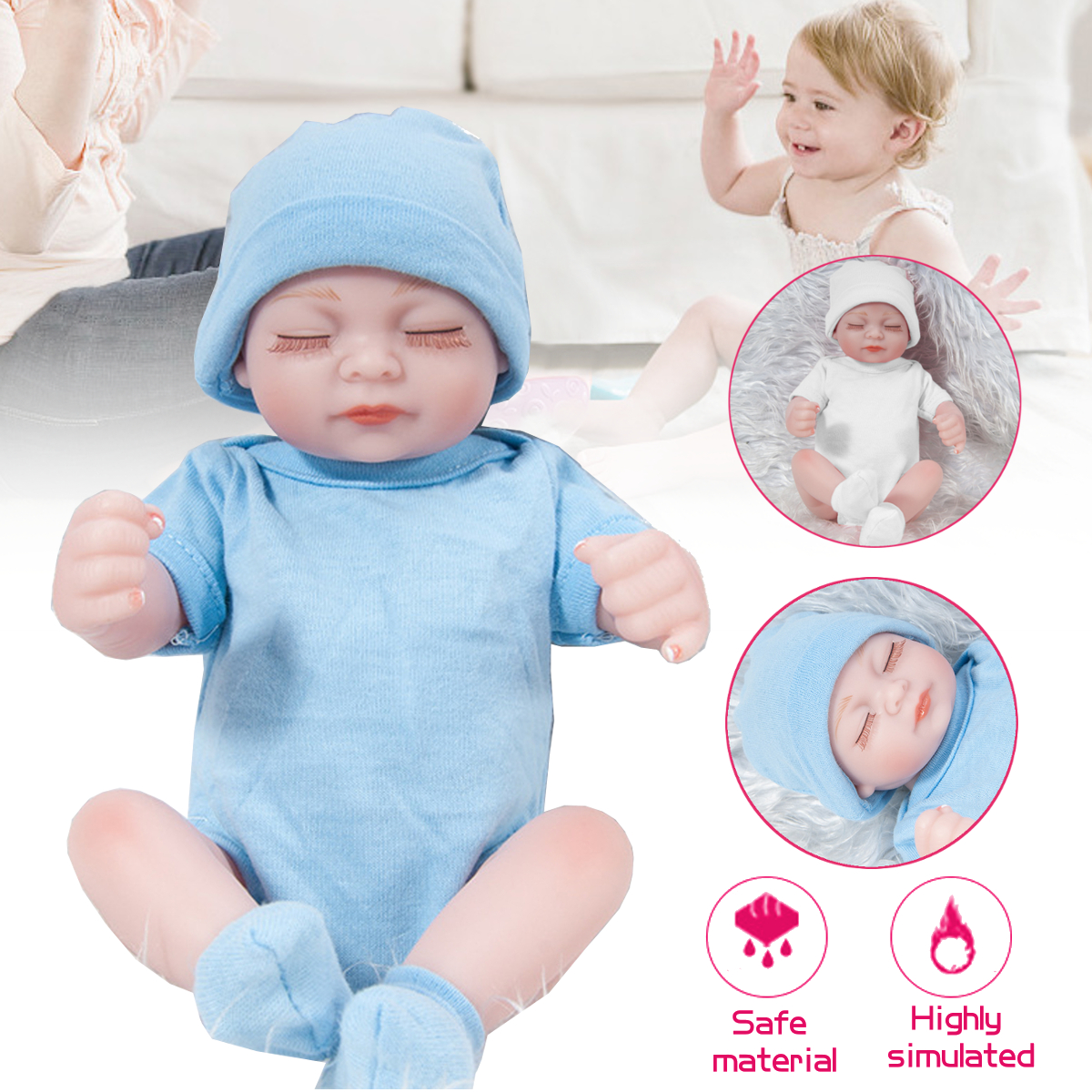 28CM-Soft-Silicone-Realistic-Sleeping-Reborns-Lifelikes-Newborns-Baby-Doll-Toy-with-Moveable-Head-Ar-1891375-3