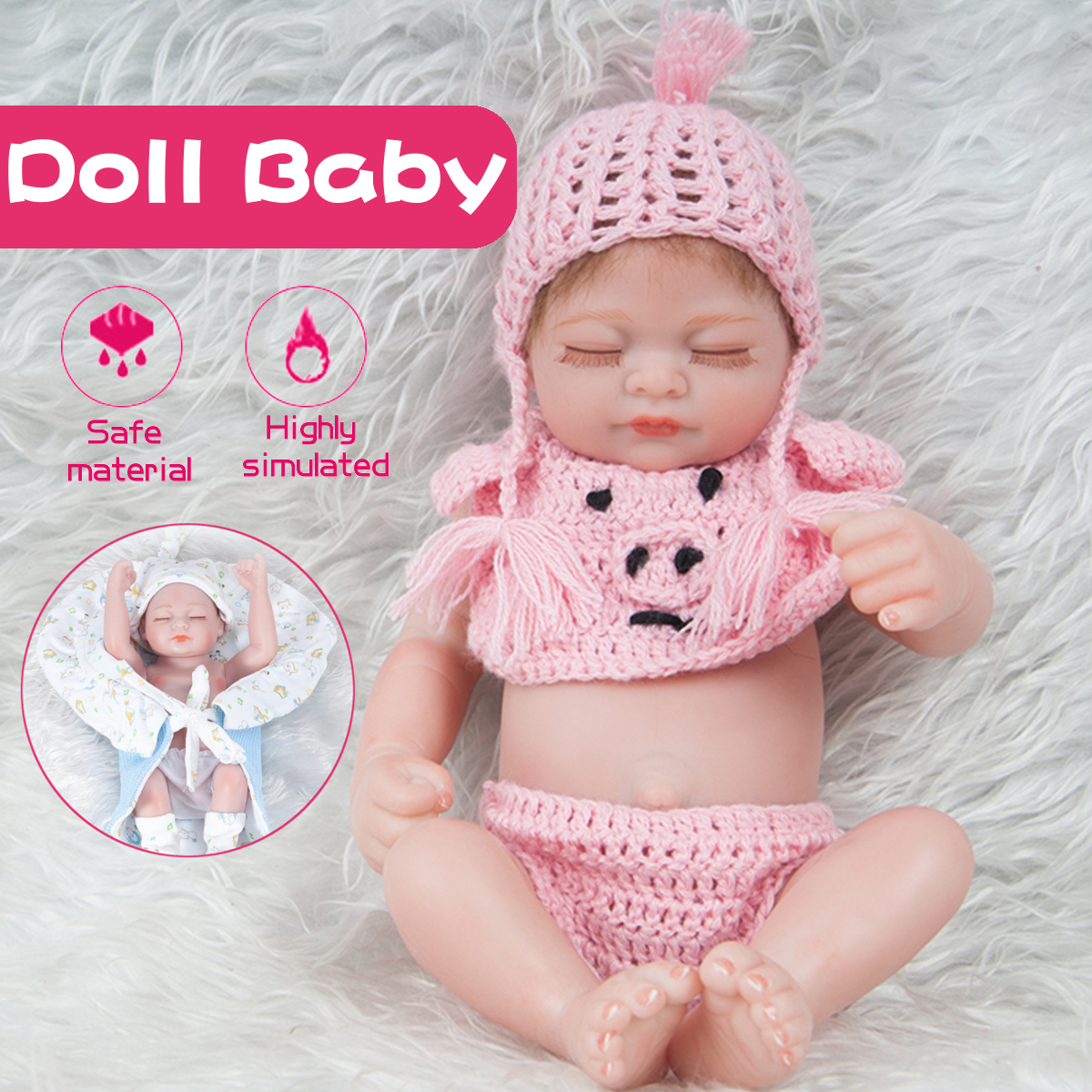 28CM-Soft-Silicone-Vinyl-Realistic-Sleeping-Reborn-Lifelike-Newborn-Baby-Doll-Toy-with-Moveable-Head-1731373-1