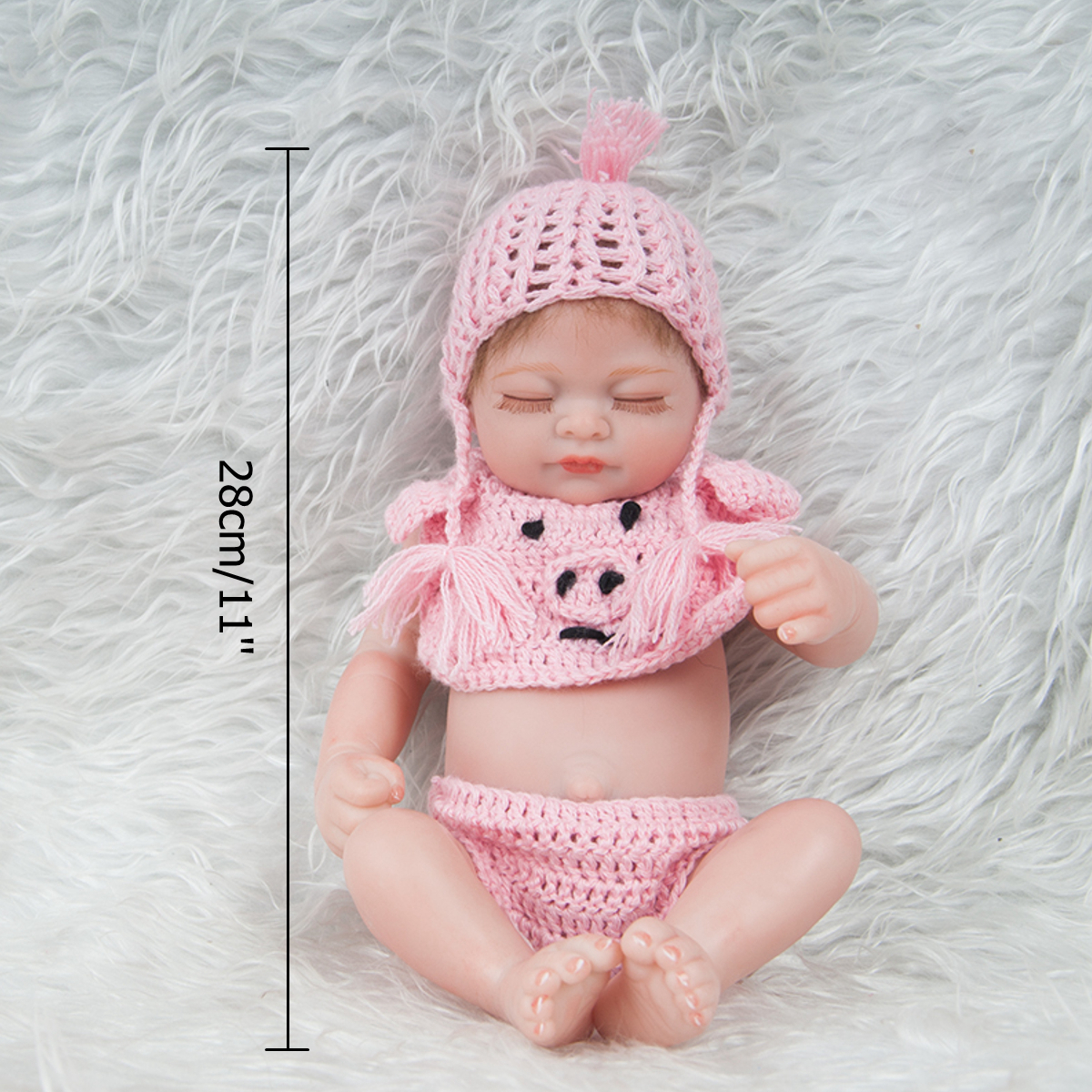 28CM-Soft-Silicone-Vinyl-Realistic-Sleeping-Reborn-Lifelike-Newborn-Baby-Doll-Toy-with-Moveable-Head-1731373-11