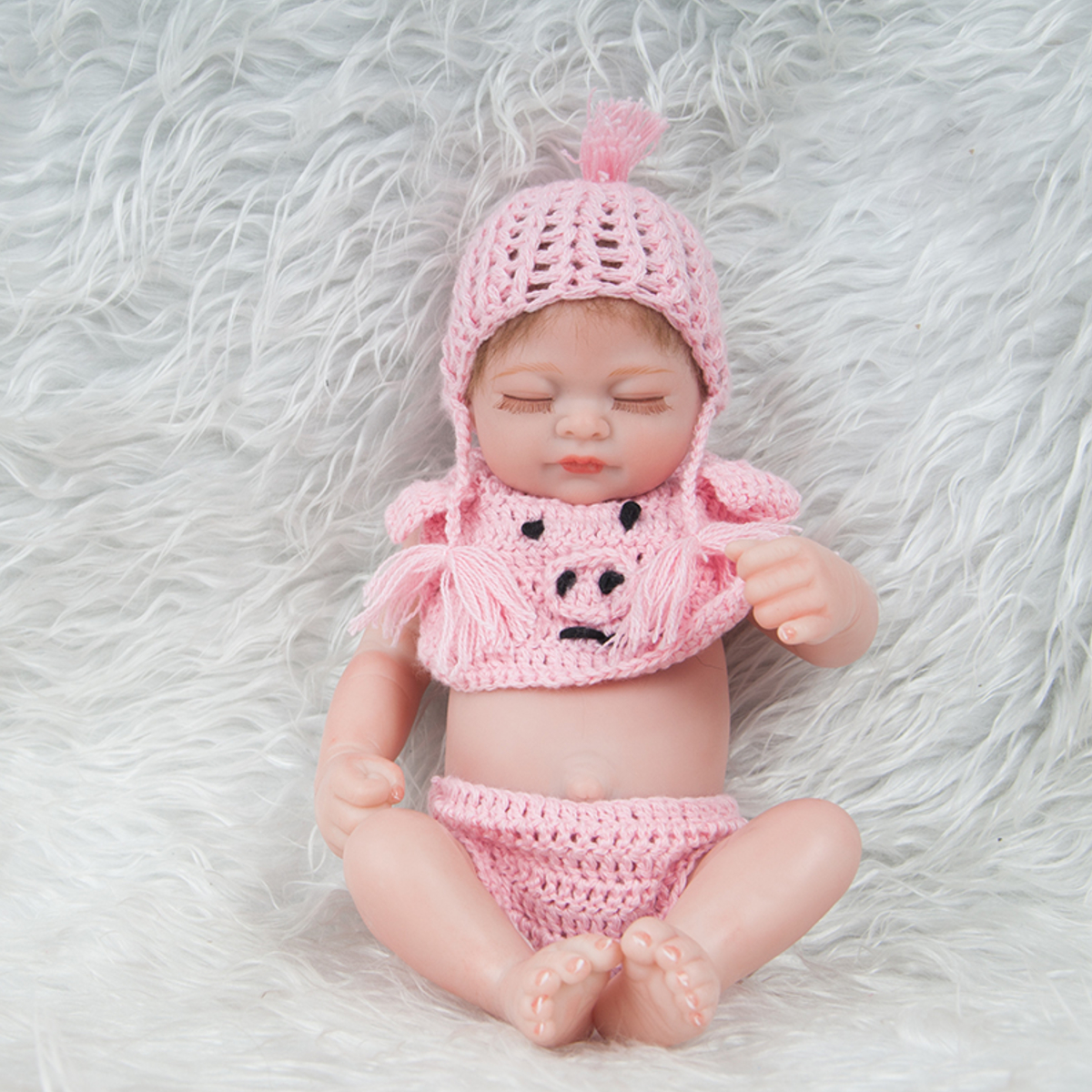 28CM-Soft-Silicone-Vinyl-Realistic-Sleeping-Reborn-Lifelike-Newborn-Baby-Doll-Toy-with-Moveable-Head-1731373-3