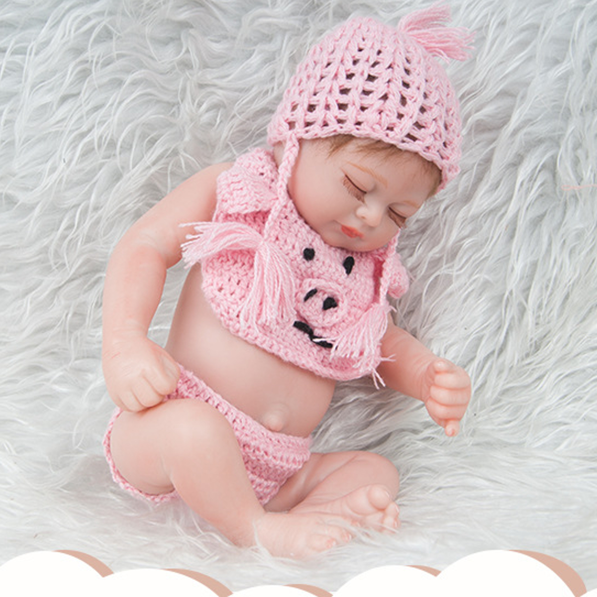 28CM-Soft-Silicone-Vinyl-Realistic-Sleeping-Reborn-Lifelike-Newborn-Baby-Doll-Toy-with-Moveable-Head-1731373-4