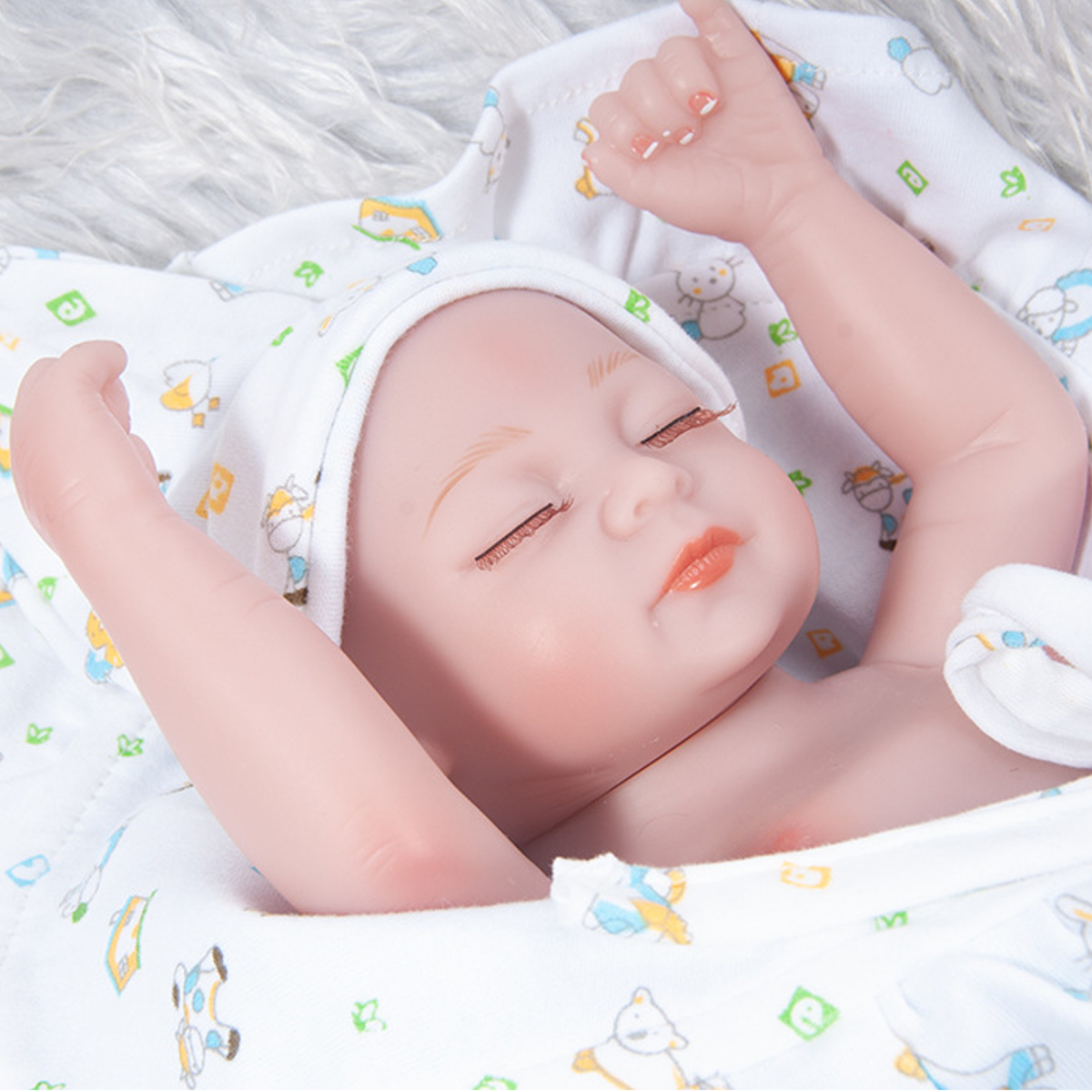 28CM-Soft-Silicone-Vinyl-Realistic-Sleeping-Reborn-Lifelike-Newborn-Baby-Doll-Toy-with-Moveable-Head-1731373-9