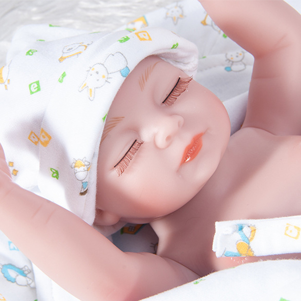 28CM-Soft-Silicone-Vinyl-Realistic-Sleeping-Reborn-Lifelike-Newborn-Baby-Doll-Toy-with-Moveable-Head-1731373-10
