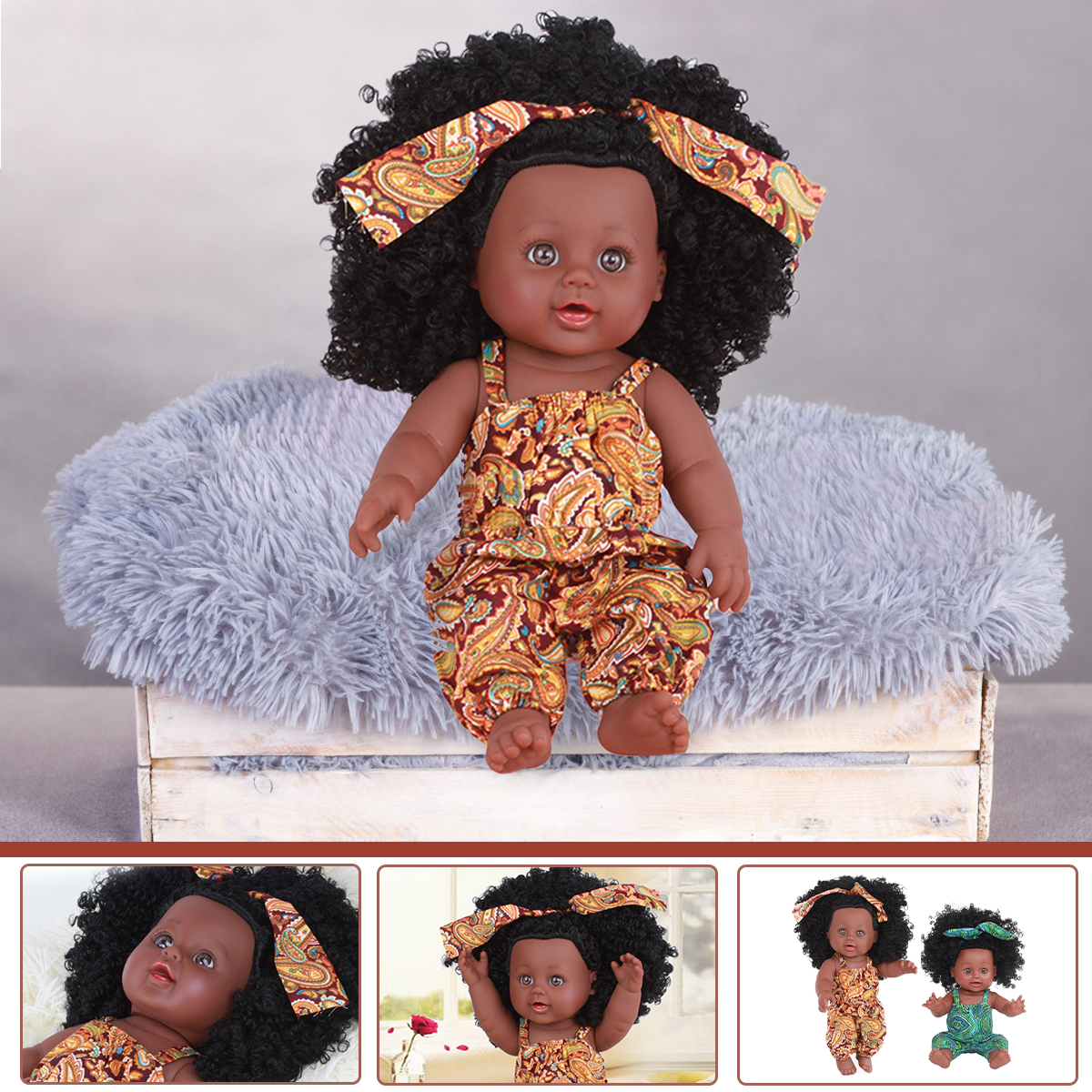 30CM-12-Inch-Cute-Soft-Silicone-Lifelike-Realistic-Arms-Legs-Moveable-Reborn-African-Baby-Doll-1701908-9