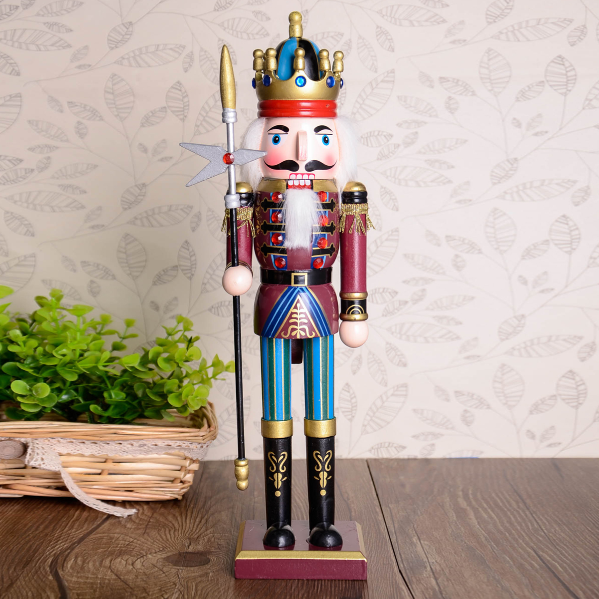 30cm-Wooden-Nutcracker-Doll-Soldier-Vintage-Handcraft-Decoration-Christmas-Gifts-1236558-5