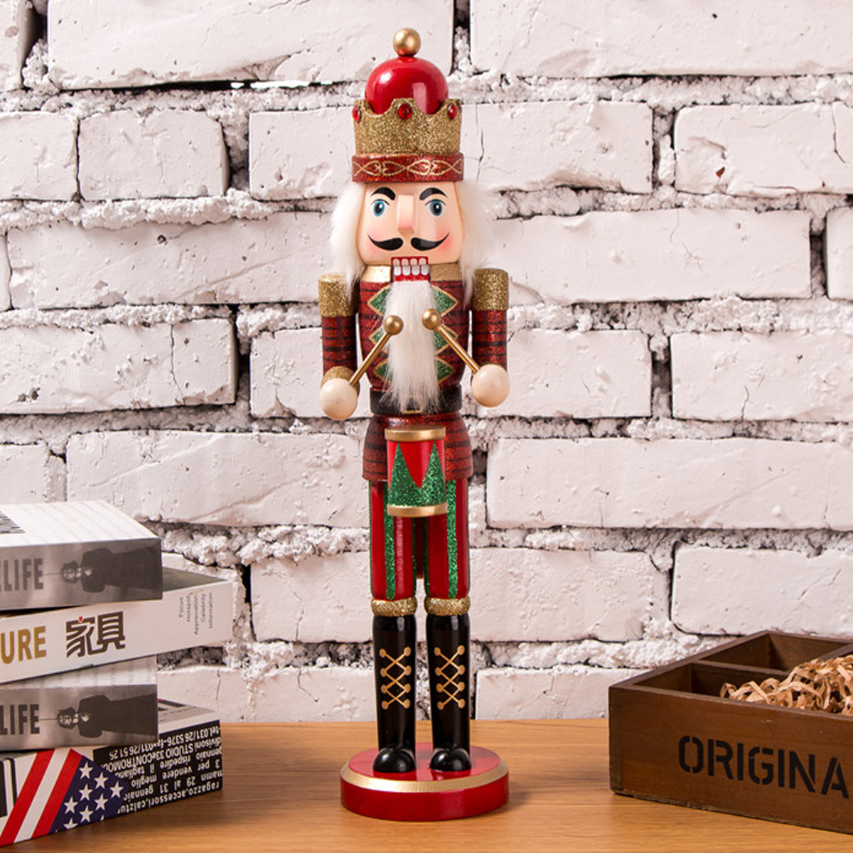 38cm-Wooden-Nutcracker-Doll-Soldier-Vintage-Handcraft-Decoration-Christmas-Gifts-1394894-6