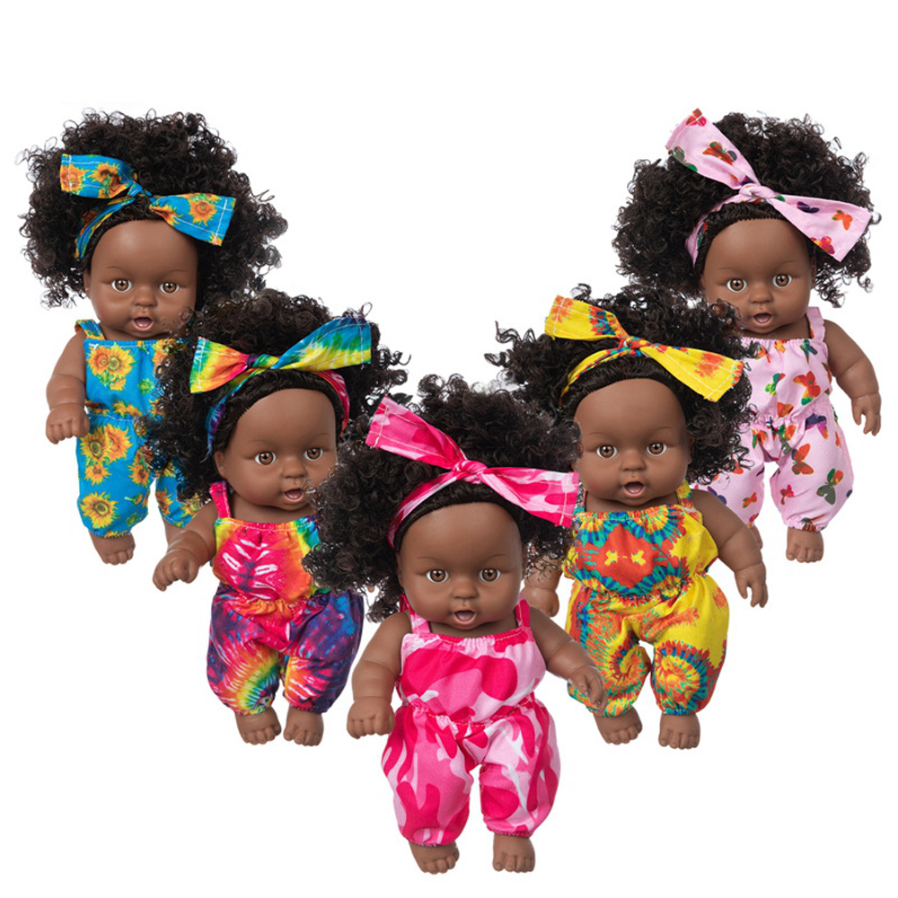 8-Inch-Silicone-Vinyl-Dress-Up-Fashion-African-Girl-Realistic-Reborn-Lifelike-Newborn-Baby-Doll-Toy--1835492-1