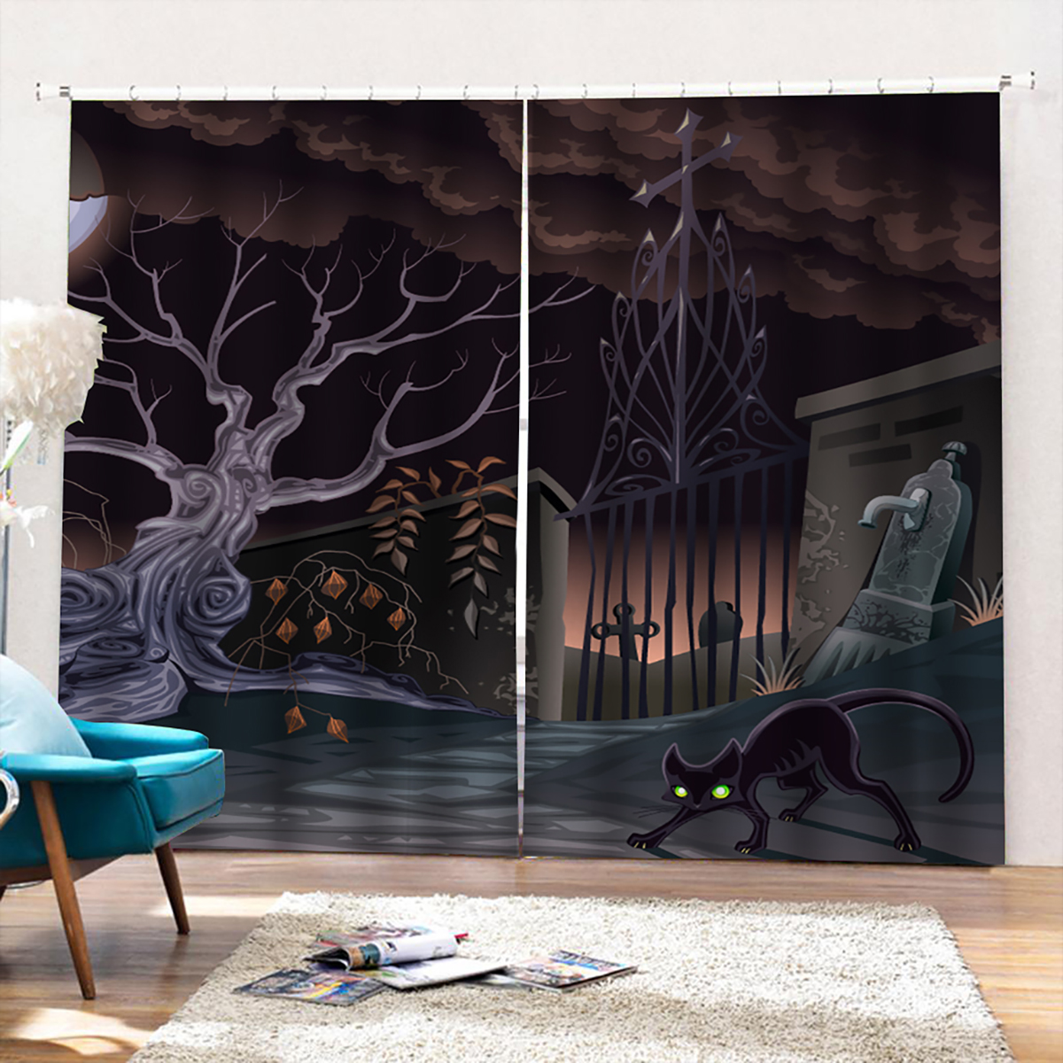 132160cm-Blackout-Window-Curtains-Halloween-Printed-Curtains-for-Living-Room-Festival-Decoration-1788701-5