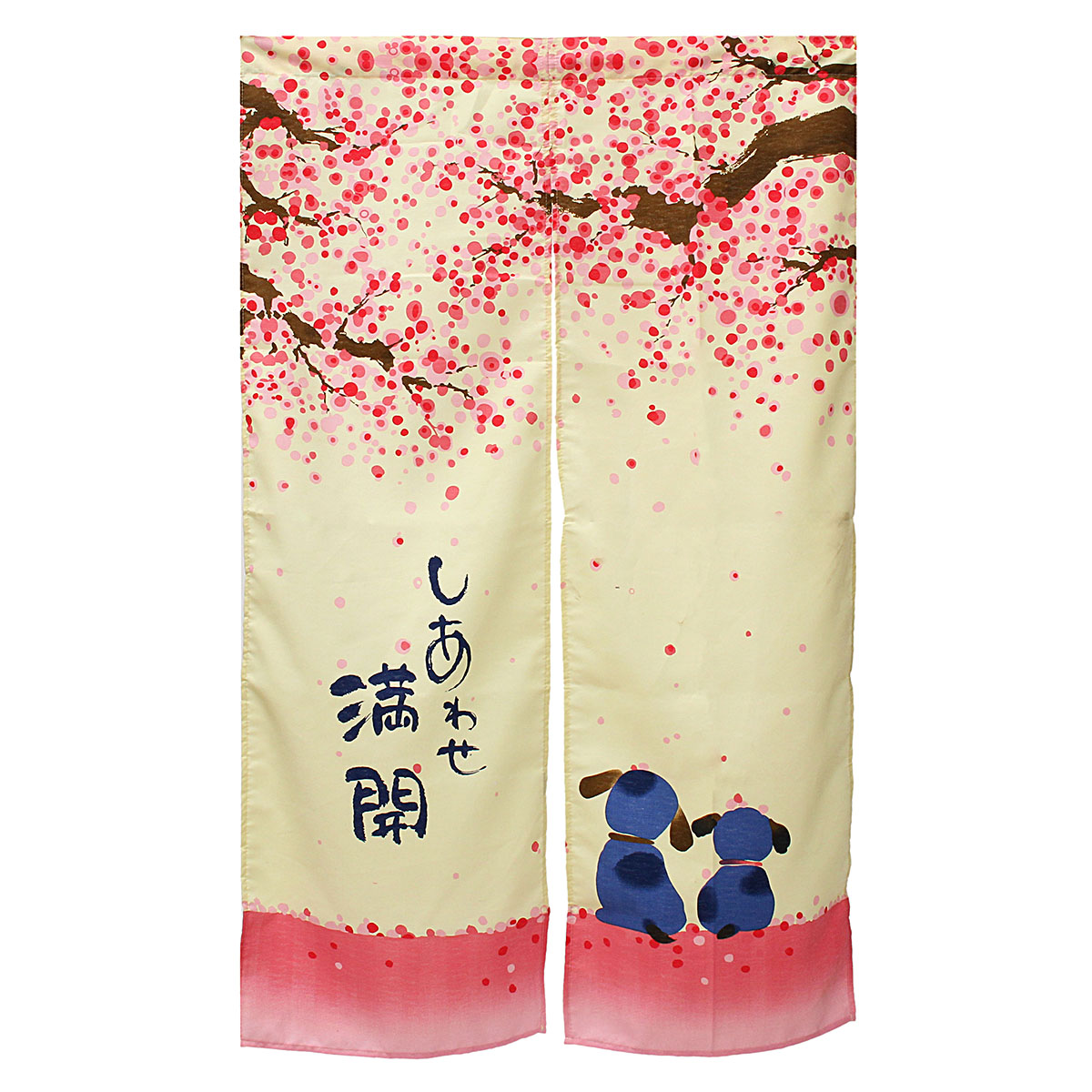 150-x-85cm-Romantic-Blossom-Cherry-Sakura-and-Little-Dog-Japanese-Noren-Doorway-Curtain-1101424-2
