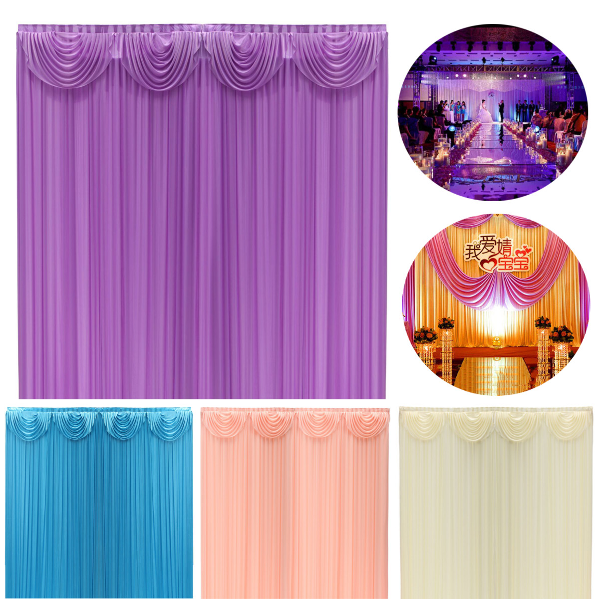 2M-X-2M-White-Stage-Background-Backdrop-Drape-Curtain-Swags-Wedding-Party--US-1304896-4