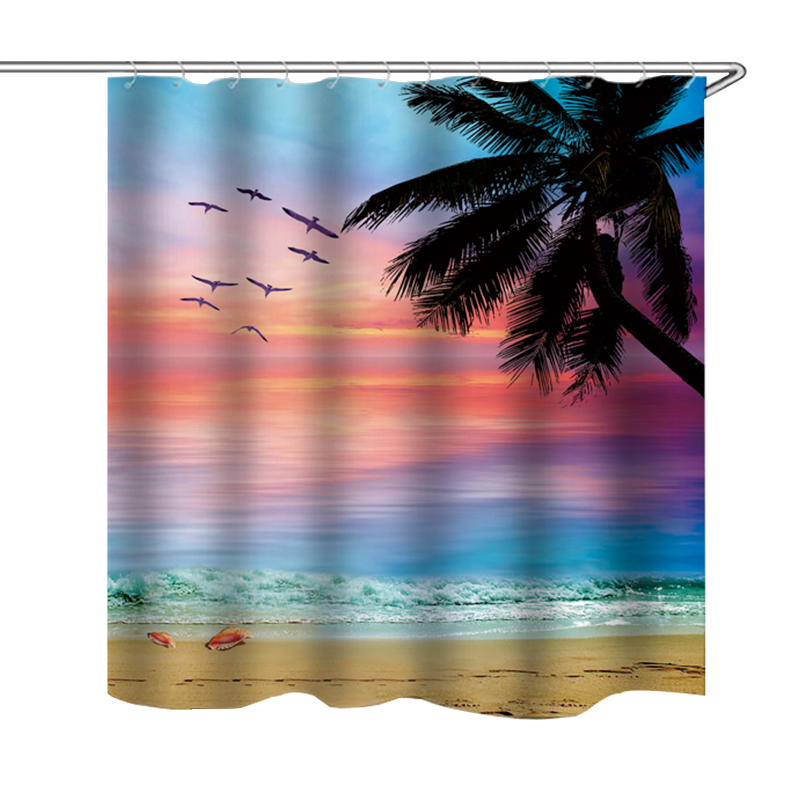 Beach-Sunset-Style-Waterproof-Bathroom-Shower-Curtain-Toilet-Cover-Mat-Non-Slip-Rug-Set-for-Bathroom-1632646-5
