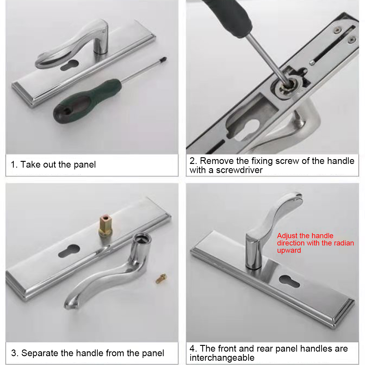 Black-Steel-Home-Door-Entry-Lever-Handle-Locks--3-Keys-Set-For-Indoor-Wood-Door-1965063-2