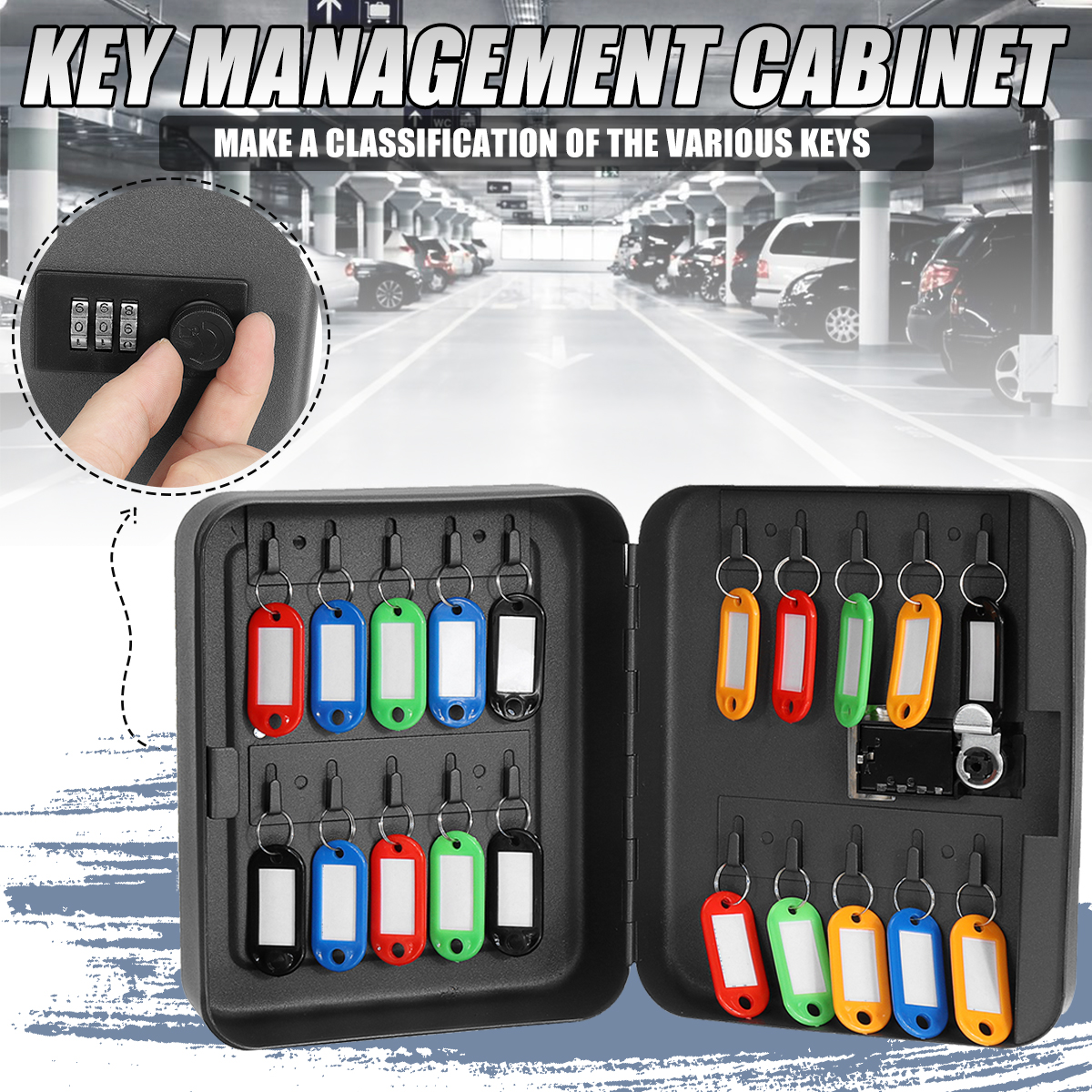 Combination-Lock-Metal-Key-Storage-Cabinet-Wall-Mounted-Lockable-Safe-Box-1586442-1