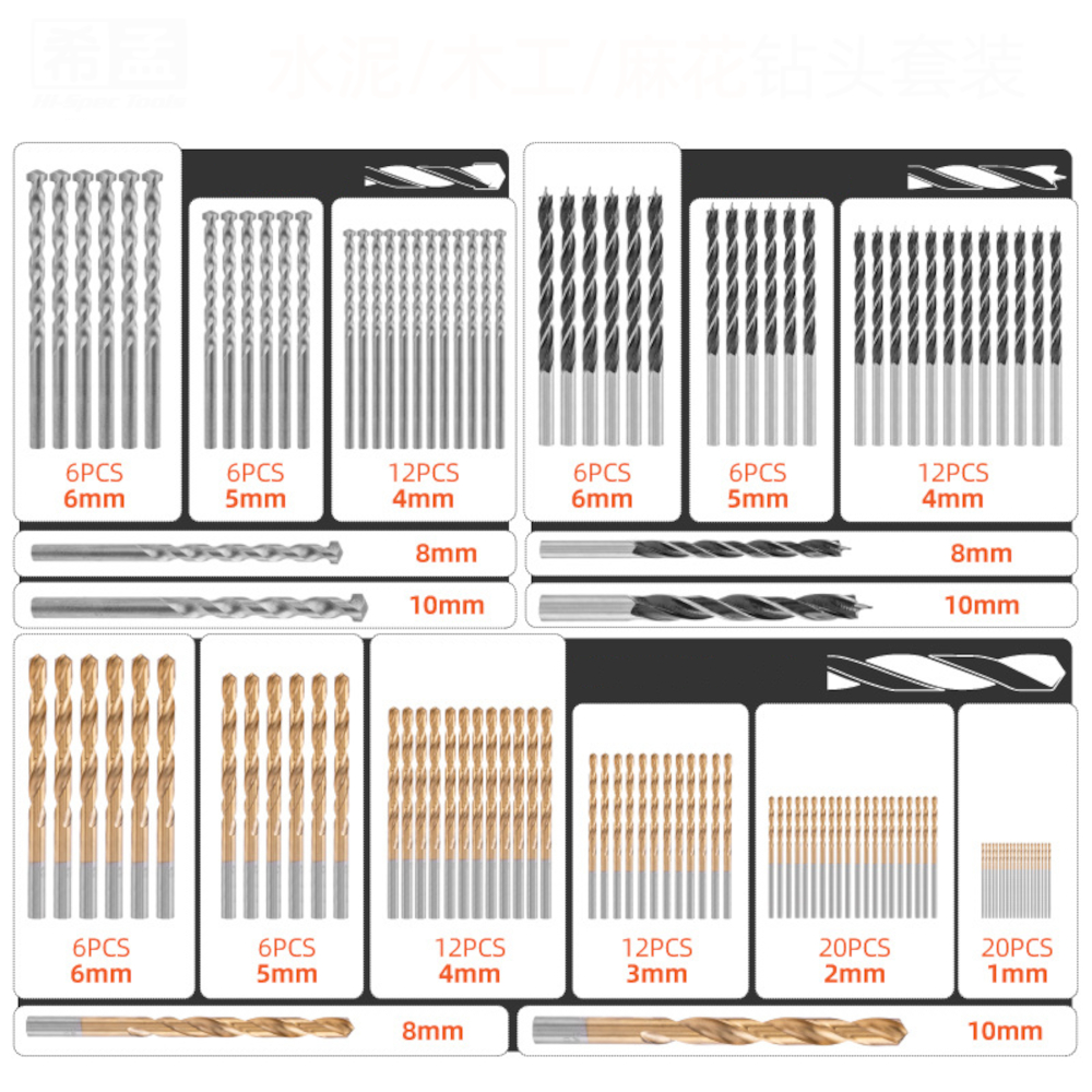 100130pcs-HSS-Twist-Drill-Bit-Set-Titanium-Coated-Drill-Bits-Woodworking-Masonry-Drill-for-Wood-Stee-1804145-5