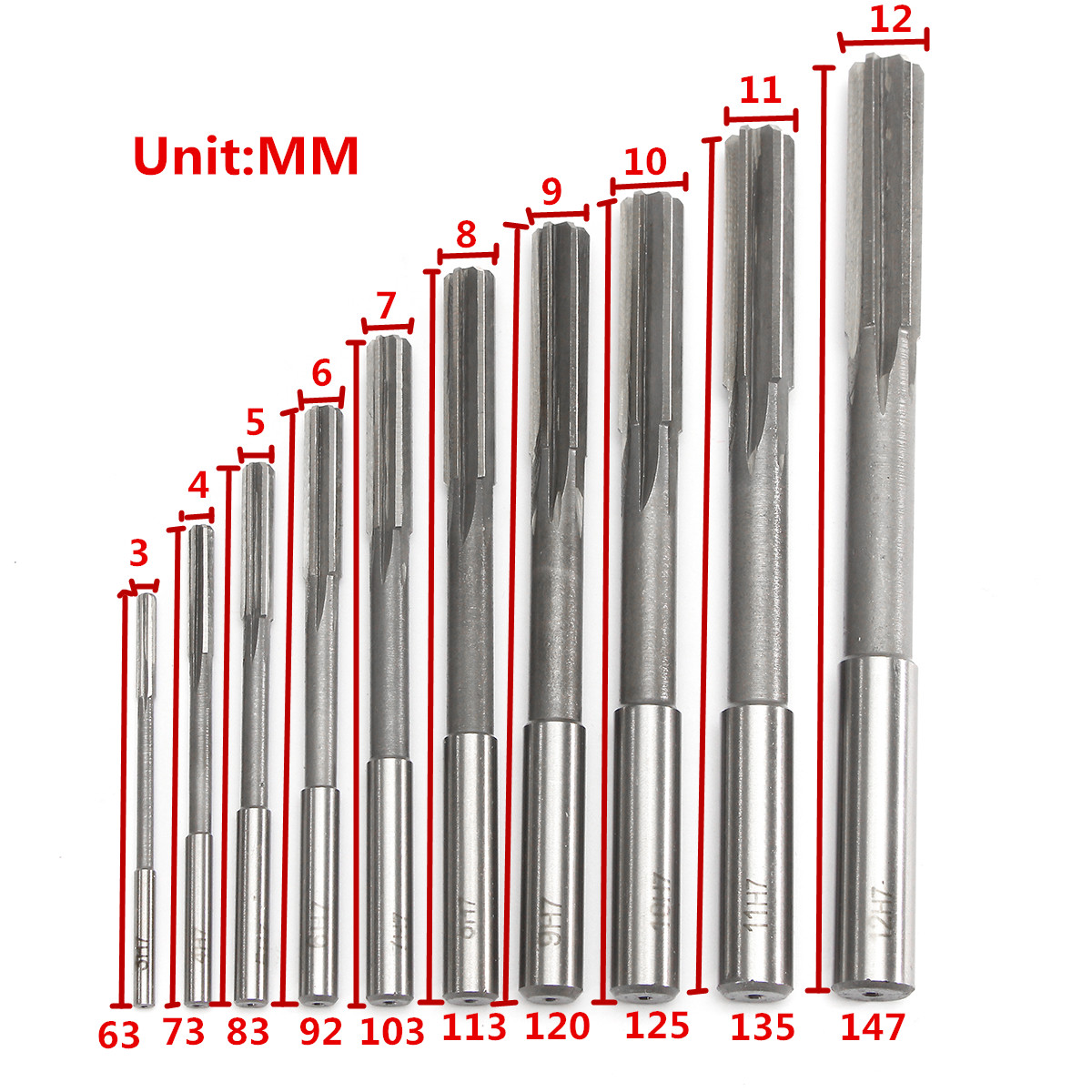 10pcs-3-12mm-HSS-Machine-Reamer-Set-H7-Straight-Shank-Milling-Chucking-Reamer-1148372-1