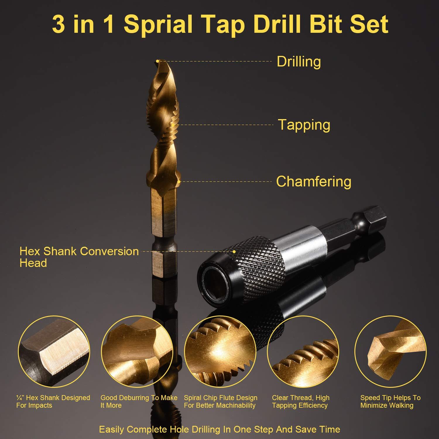 13pcs-M3-M10-Metric-Screw-Thread-Tap-Drill-Bits-Set-Hex-Shank-Drill-Bit-Screw-Compound-Tap-Hand-Tool-1915955-2