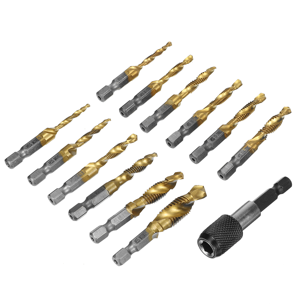 13pcs-M3-M10-Metric-Screw-Thread-Tap-Drill-Bits-Set-Hex-Shank-Drill-Bit-Screw-Compound-Tap-Hand-Tool-1915955-12