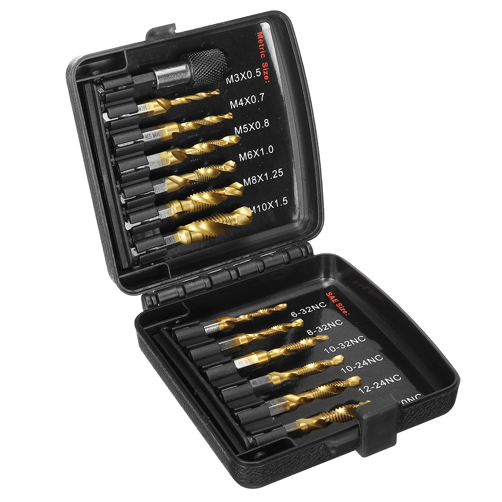 13pcs-M3-M10-Metric-Screw-Thread-Tap-Drill-Bits-Set-Hex-Shank-Drill-Bit-Screw-Compound-Tap-Hand-Tool-1915955-9