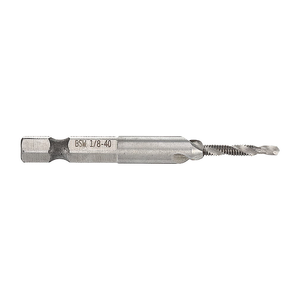 18-38-Inch-BSW-Thread-HSS-Combination-Drill-Tap-Bit-14-Inch-Hex-Shank-Deburr-Countersink-Bit-1559438-3