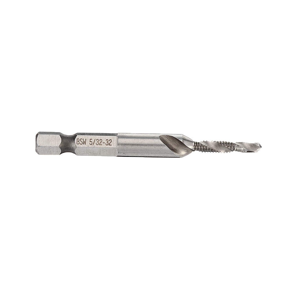 18-38-Inch-BSW-Thread-HSS-Combination-Drill-Tap-Bit-14-Inch-Hex-Shank-Deburr-Countersink-Bit-1559438-4