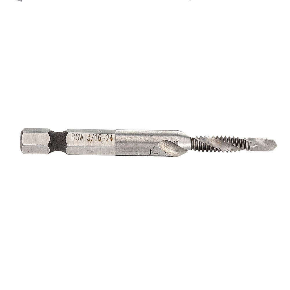 18-38-Inch-BSW-Thread-HSS-Combination-Drill-Tap-Bit-14-Inch-Hex-Shank-Deburr-Countersink-Bit-1559438-5