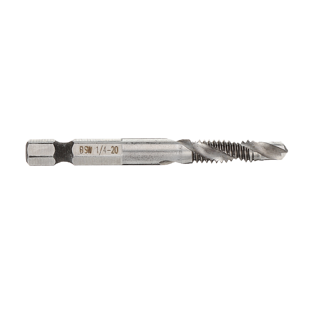 18-38-Inch-BSW-Thread-HSS-Combination-Drill-Tap-Bit-14-Inch-Hex-Shank-Deburr-Countersink-Bit-1559438-6