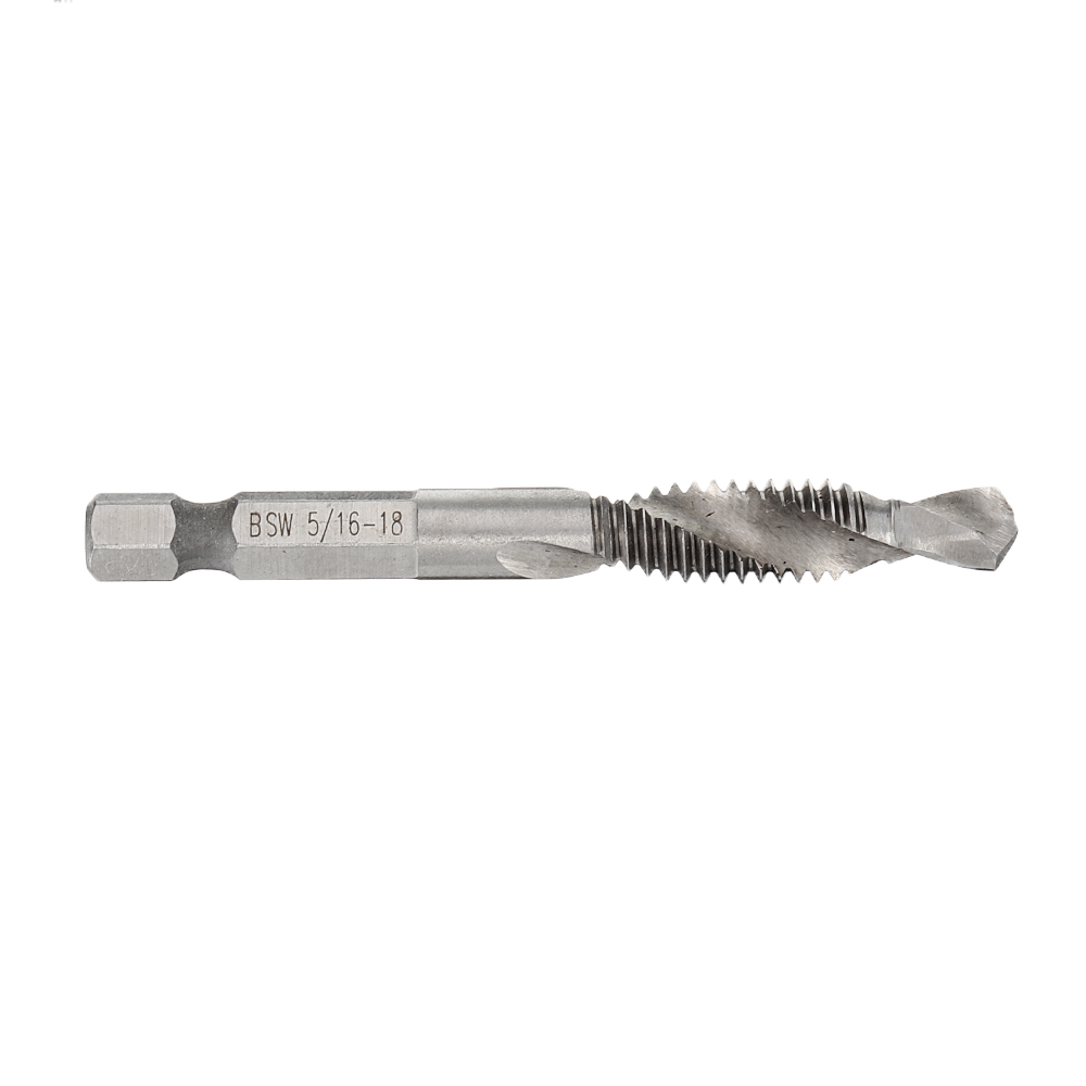 18-38-Inch-BSW-Thread-HSS-Combination-Drill-Tap-Bit-14-Inch-Hex-Shank-Deburr-Countersink-Bit-1559438-7