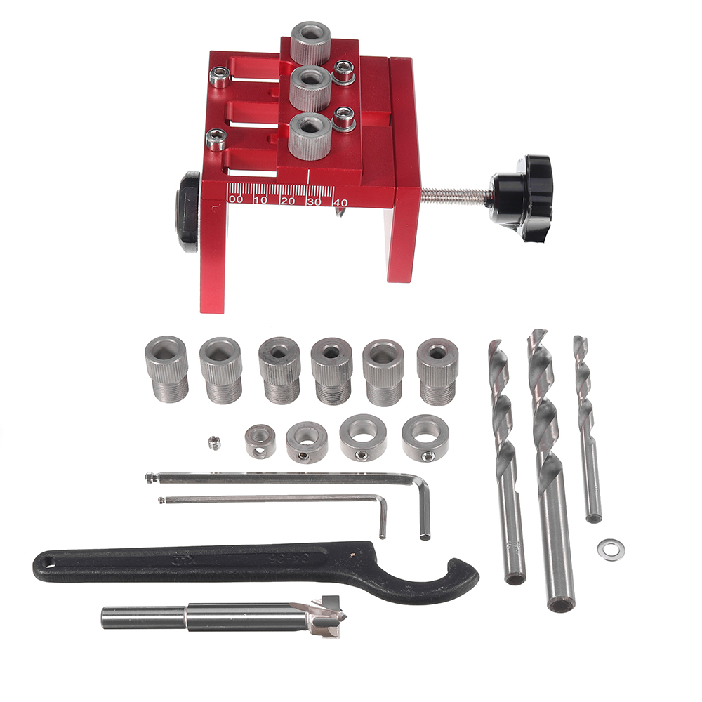 3-in-1-Dowelling-Jig-with-Positioning-Clip-Woodworking-Adjustable-Drilling-Guide-Puncher-Locator-1658890-10