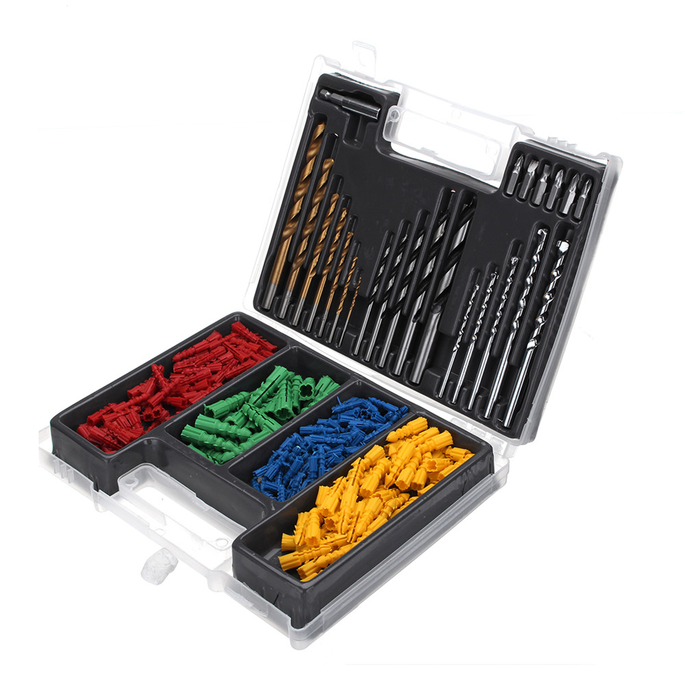300pcs-2-10mm-HSS-Twist-Drill-Bit-Set-Metric-Wall-Plugs-Impact-Wood-Working-Tool-With-Case-1795507-2