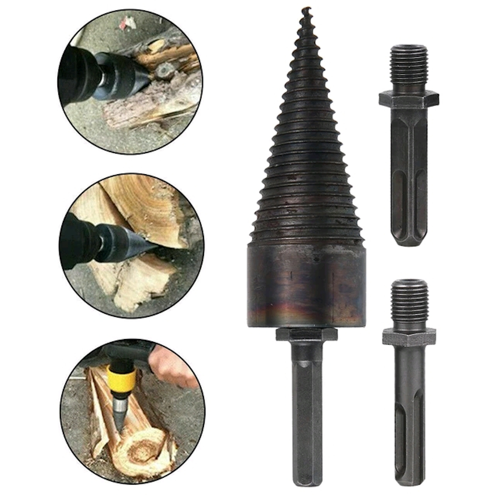 3242mm-Steel-Square-ShankRound-ShankHex-Shank-Wood-Splitting-Drill-Bit-Woodworking-Tool-Split-Wood-D-1813563-9