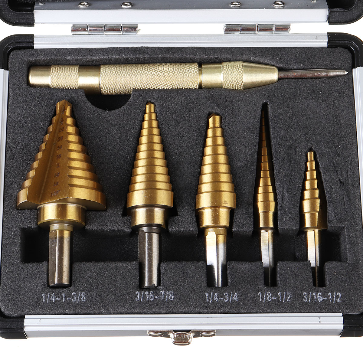 356pcs-HSS-Step-Drill-Bit-Set-Cone-Hole-Cutter-1660650-4