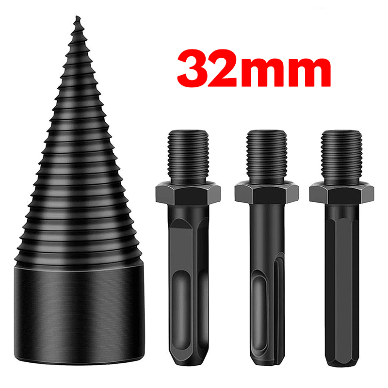 4Pcs-3242mm-RoundSquareHexagonal-Shank-Firewood-Drill-Bit-Splitter-Wood-Split-Cone-Drill-Bit-For-Tre-1808325-5