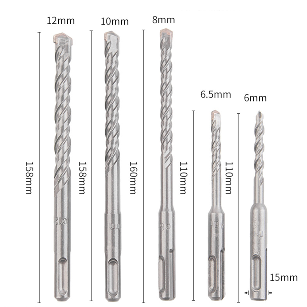 5pcs-6-12mm-Hammer-Drill-Bits-Masonry-Drill-Bits-SDS-Plus-Shank-for-Electric-Hammer-1930529-3
